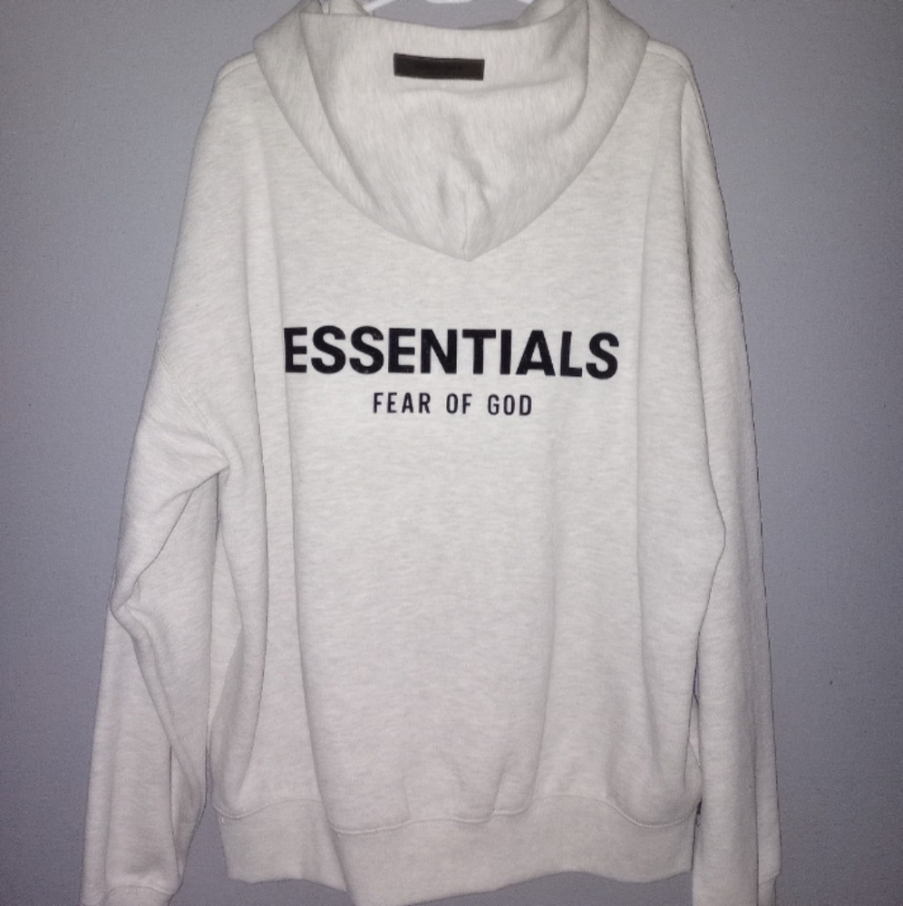 Essentials Fear Of God Light Oatmeal Hoodie